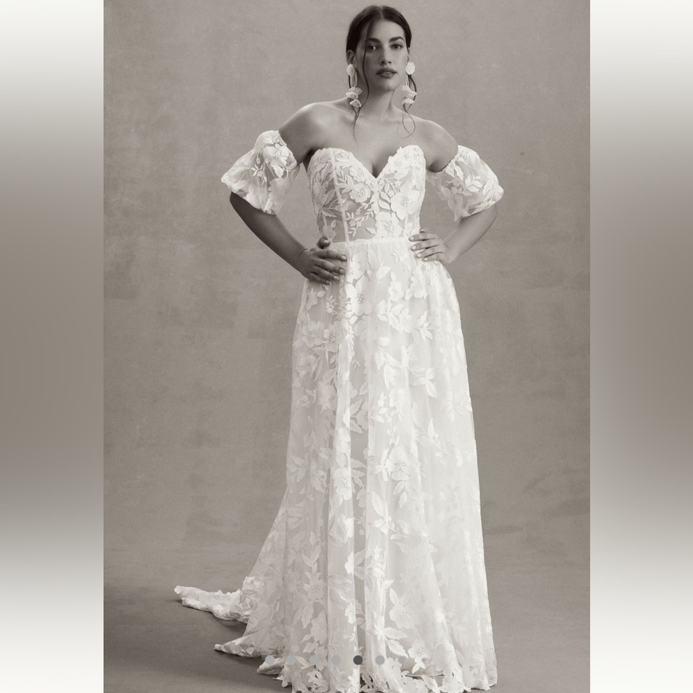 Jenny Yoo Madeline Corset A Line Strapless Lace Wedding Dress